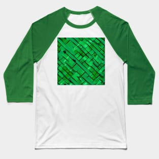 Comic Book Style Green Brick Wall (MD23Bgs008d) Baseball T-Shirt